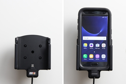 Brodit Aktivhalterung mit USB-Kabel und Zigarettenanzünder-Adapter, Samsung Galaxy S7