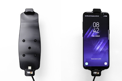 Brodit Aktivhalter mit USB-Kabel und Zigarettenanzünderadapter, Samsung Galaxy S10/S8/S9