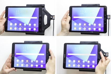 Brodit Aktivhalter mit USB-Kabel und Zigarettenanzünderadapter, Samsung Galaxy Tab S3 9.7 SM-T820/SM-T825