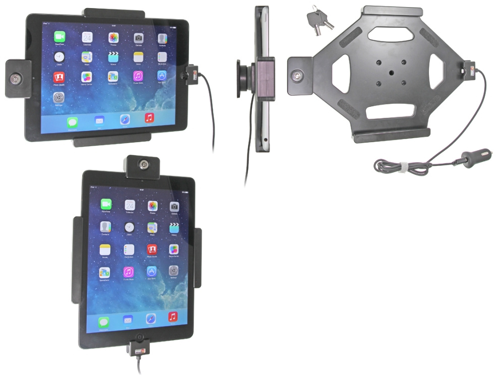 Brodit Halterung mit Schlüsselschloss, Apple iPad 5th Gen (A1822, A1823)/9.7 6th Gen (A1893, A1954)/9.7 New/Air (A1474, A1475, A1476)