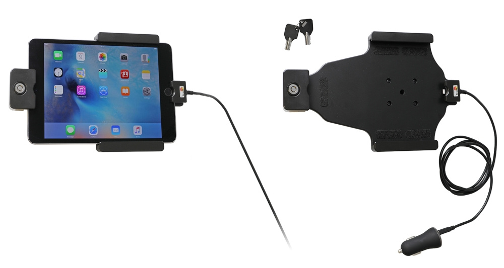 Brodit Halterung mit Schlüsselschloss, Apple iPad Mini 2019/4 (A1538, A1550)/5th Gen (A2124, A2125, A2126, A2133)