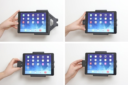Brodit Halterung mit Feder-Schloss, Apple iPad 5th Gen (A1822, A1823)/9.7 6th Gen (A1893, A1954)/9.7 New/Air (A1474, A1475, A1476)
