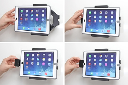 Brodit Halterung mit Feder-Schloss, Apple iPad 5th Gen (A1822, A1823)/9.7 6th Gen (A1893, A1954)/9.7 New/Air (A1474, A1475, A1476)