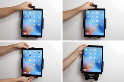 Brodit Halterung mit Feder-Schloss, Apple iPad Pro 12.9 (A1584, A1652, A1670, A1671)