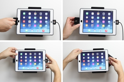 Brodit Halter mit Schlüsselsperre, Apple iPad 5th Gen (A1822, A1823)/9.7 6th Gen (A1893, A1954)/9.7 New/Air (A1474, A1475, A1476)