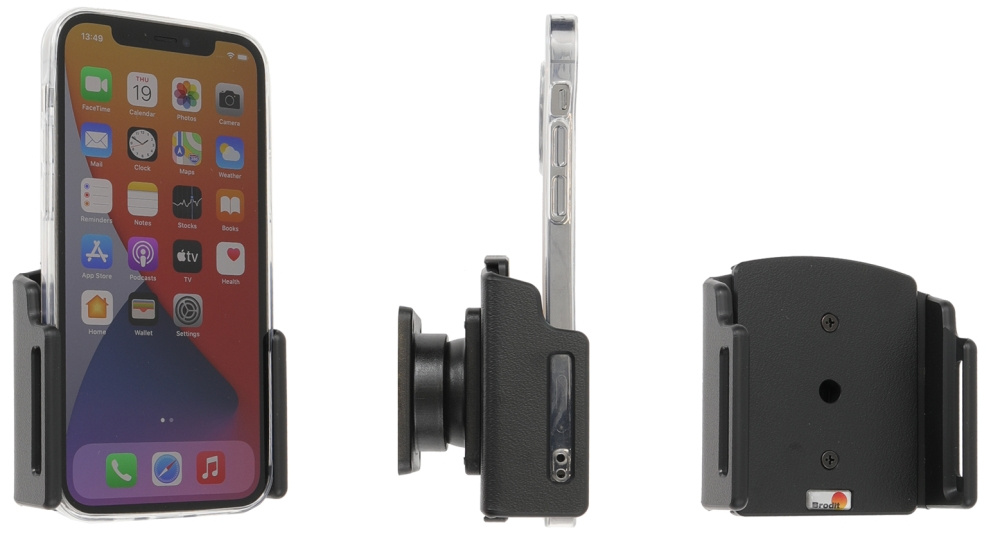 Brodit Passive Halterung mit Kugelgelenk, Apple iPhone 12/12 Pro/13/13 Pro/14 Pro/15/15 Pro/16/16 Pro/16e