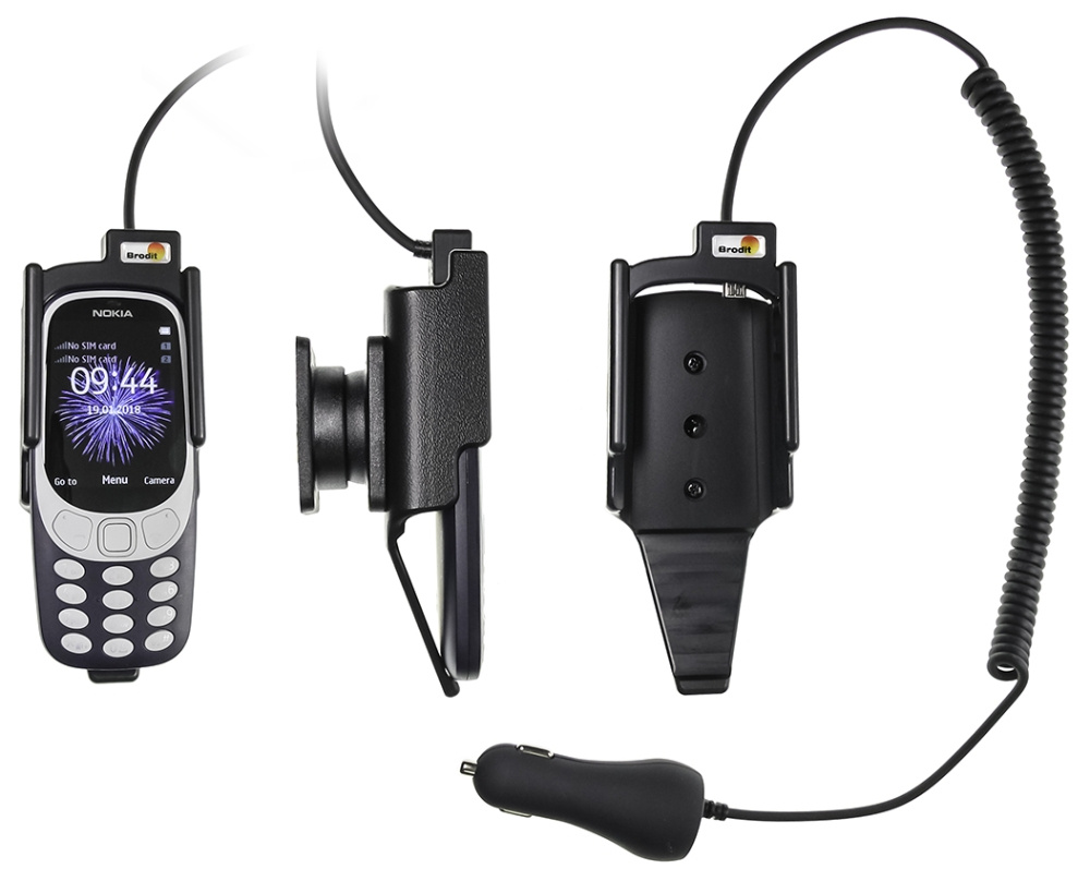 Brodit Aktivhalterung mit Zigarettenanzünderstecker, Nokia 3310 (2017)