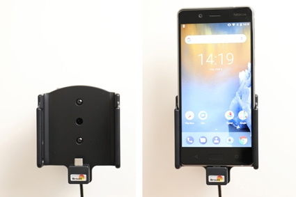 Brodit Aktivhalterung mit Zigarettenanzünderstecker, Nokia 8