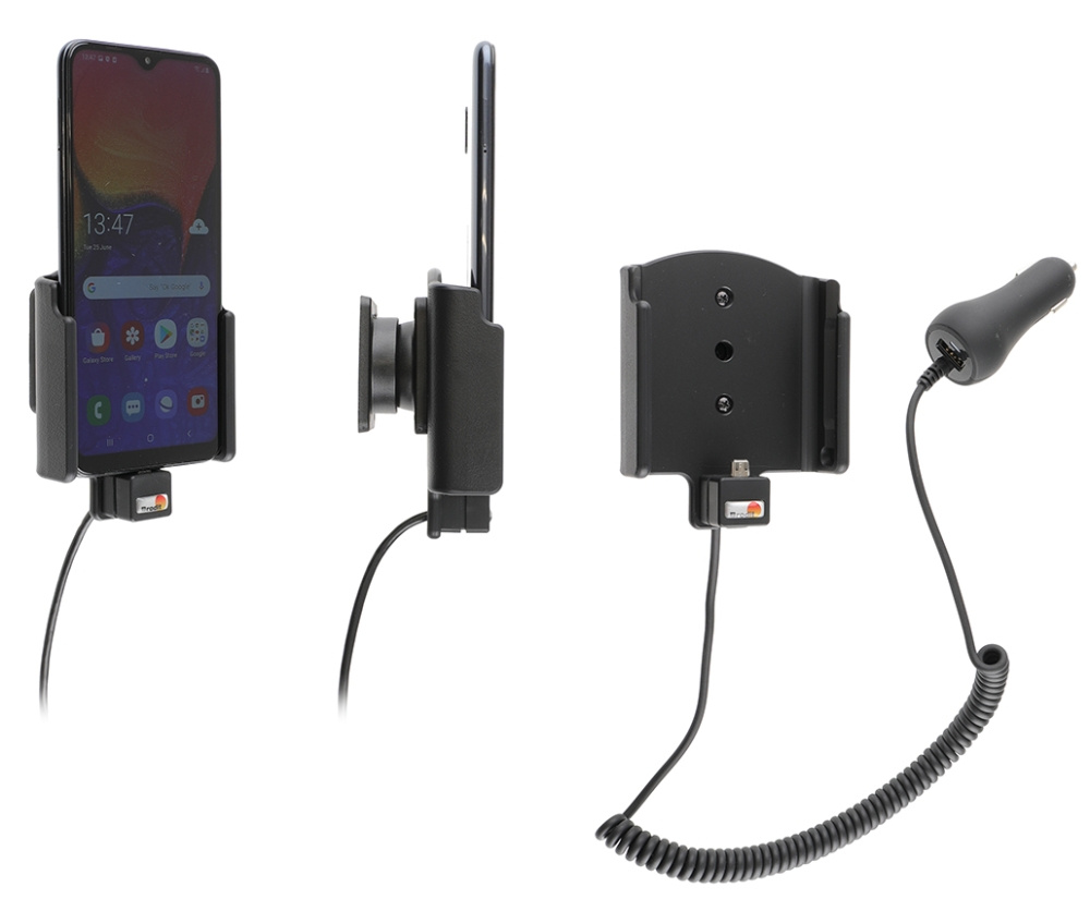 Brodit Aktivhalterung mit Zigarettenanzünderstecker, Samsung Galaxy A10 (SM-A105)
