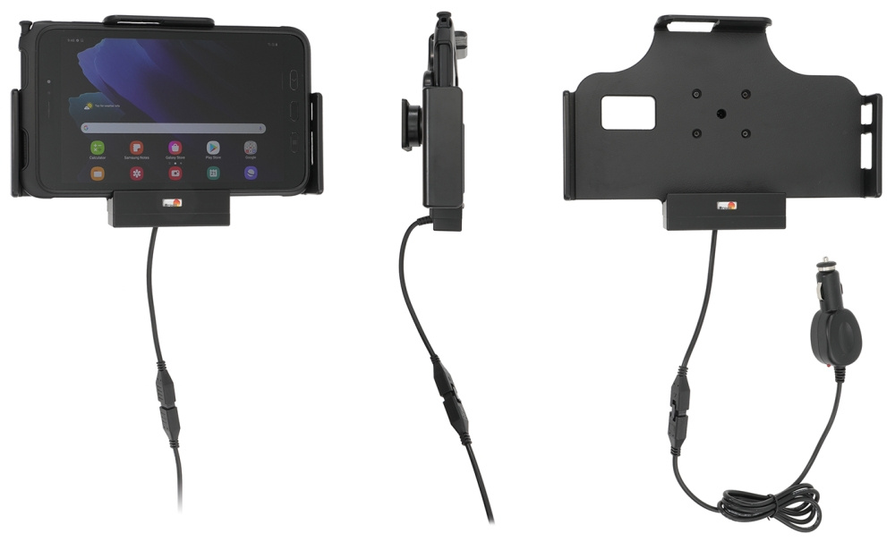 Brodit Aktivhalterung mit Zigarettenanzünderstecker, Samsung Galaxy Tab Active 2 SM-T390/SM-T395/3 SM-T570/SM-T575/5 SM-X300/SM-X306B