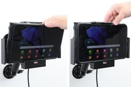 Brodit Aktivhalterung mit Zigarettenanzünderstecker, Samsung Galaxy Tab Active 2 SM-T390/SM-T395/3 SM-T570/SM-T575/5 SM-X300/SM-X306B