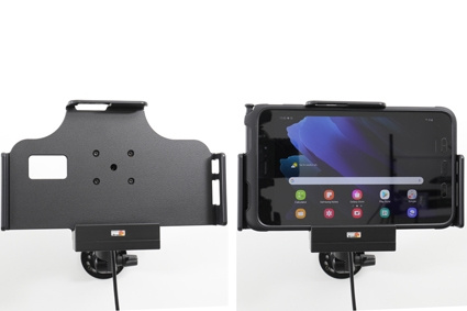 Brodit Aktivhalterung mit Zigarettenanzünderstecker, Samsung Galaxy Tab Active 2 SM-T390/SM-T395/3 SM-T570/SM-T575/5 SM-X300/SM-X306B