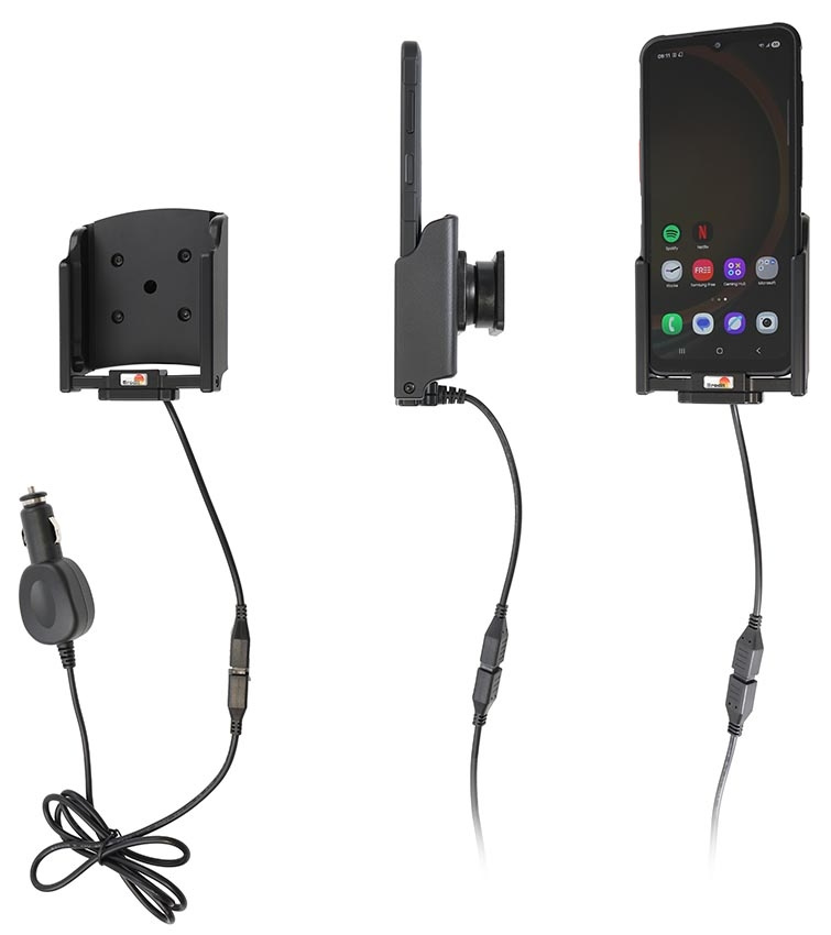 Brodit Aktivhalterung mit Zigarettenanzünderstecker, Samsung Galaxy XCover 7 Pro SM-G766