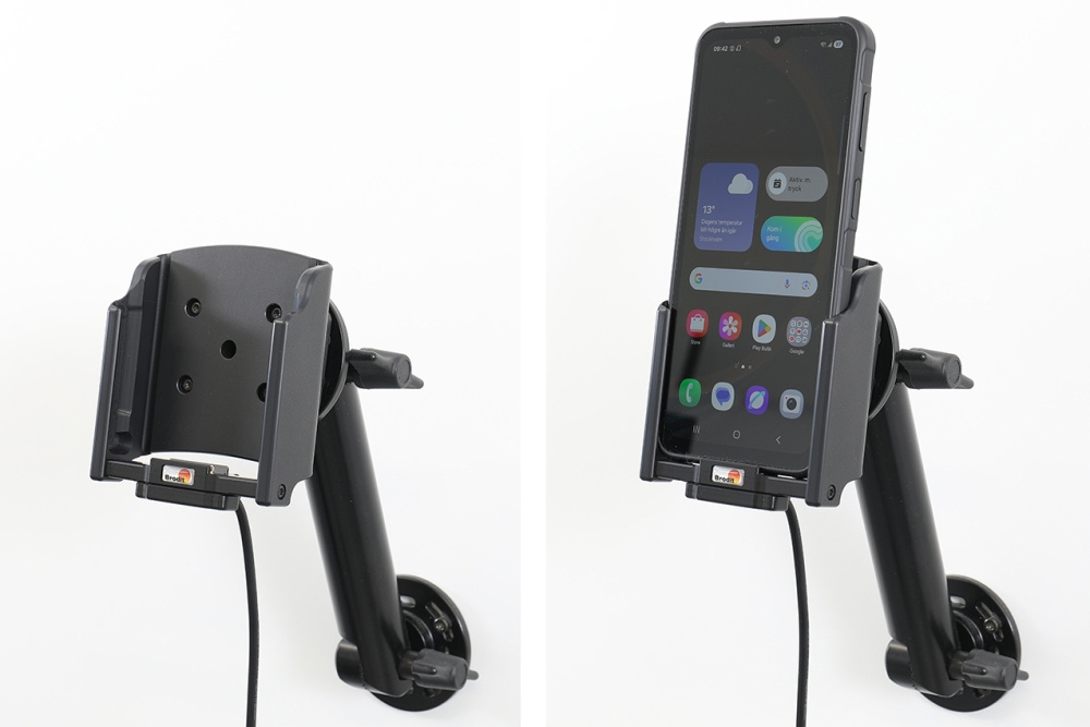 Brodit Aktivhalterung mit Zigarettenanzünderstecker, Samsung Galaxy XCover 7 Pro SM-G766