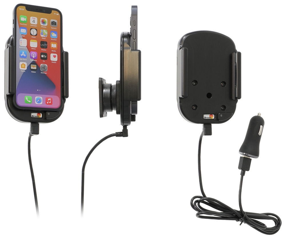 Qi kabelloser aktiver Handyhalter mit Autoladegerät, Apple iPhone 12 Mini