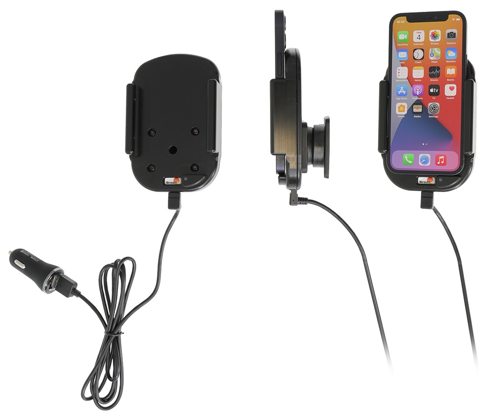Qi kabelloser aktiver Handyhalter mit Autoladegerät, Apple iPhone 12 Mini