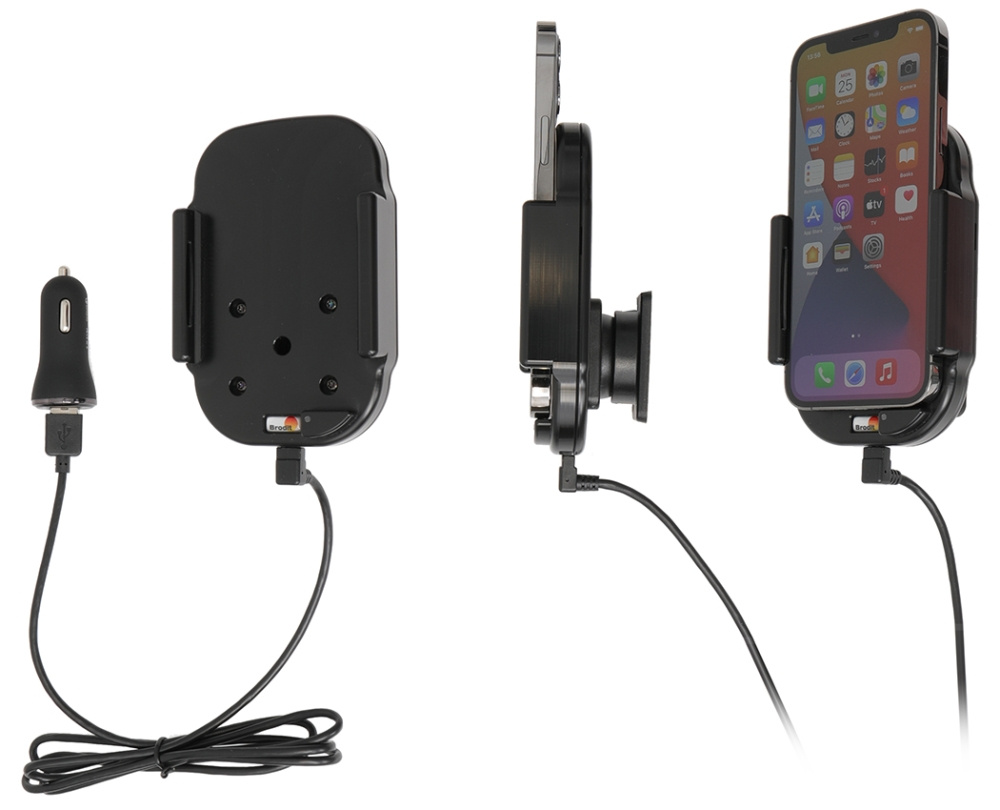 Qi kabelloser aktiver Handyhalter mit Autoladegerät, Apple iPhone 12