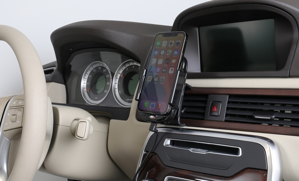 Qi kabelloser aktiver Handyhalter mit Autoladegerät, Apple iPhone 12