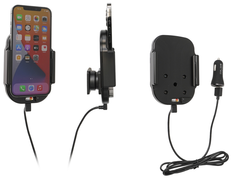 Qi kabelloser aktiver Handyhalter mit Autoladegerät, Apple iPhone 12 Pro Max