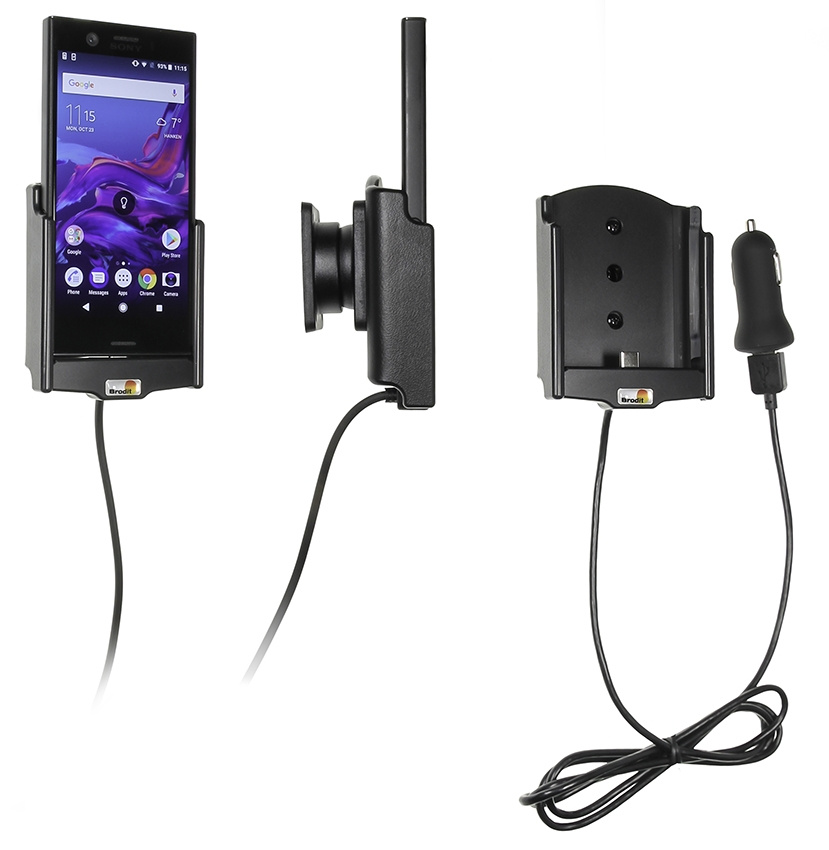 Aktive Halterung mit USB-Kabel und Zigarettenanzünder-Adapter, Sony Xperia XZ1 Compact