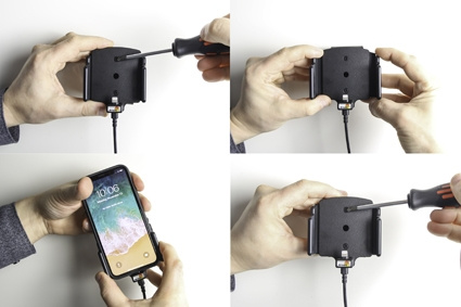 Aktive Halterung mit USB-Kabel und Zigarettenanzünder-Adapter, Apple iPhone 11/11 Pro/X/XR/Xs