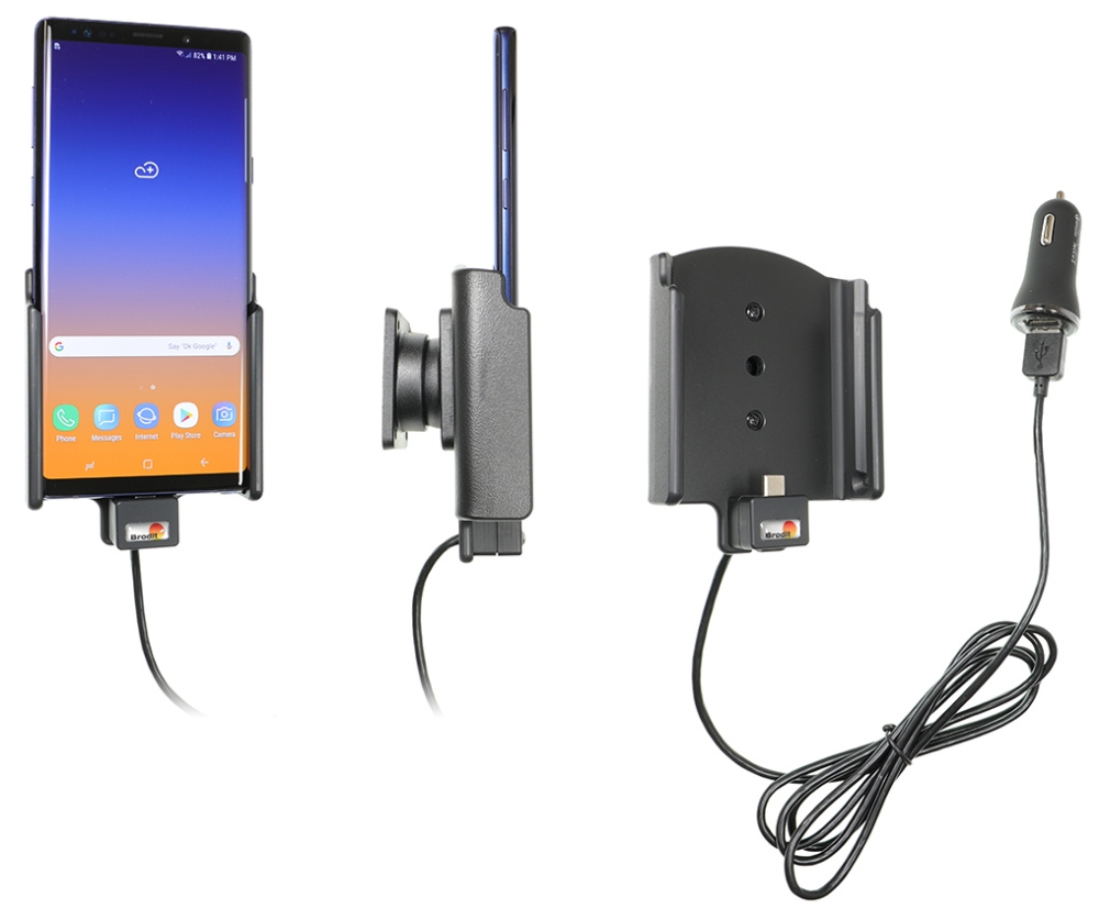 Aktive Halterung mit USB-Kabel und Zigarettenanzünder-Adapter, Samsung Galaxy Note 9