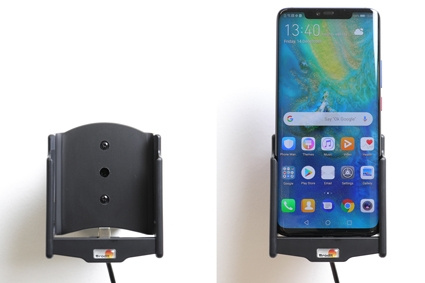 Brodit Aktivhalter mit USB-Kabel und Zigarettenanzünder-Adapter, Huawei Mate 20 Pro