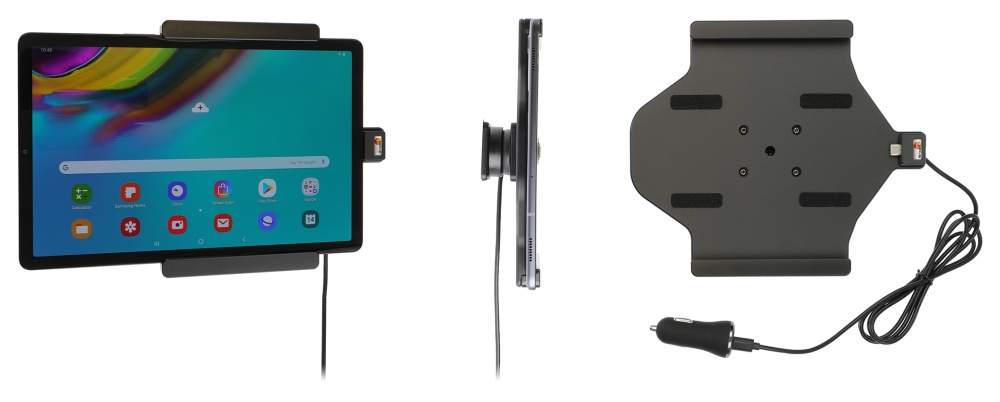 Brodit Aktivhalter mit USB-Kabel und Zigarettenanzünder-Adapter, Samsung Galaxy Tab S5e 10.5 SM-T720/SM-T725