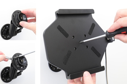 Brodit Aktivhalter mit USB-Kabel und Zigarettenanzünder-Adapter, Samsung Galaxy Tab A 10.1 (2019) SM-T510/SM-T515