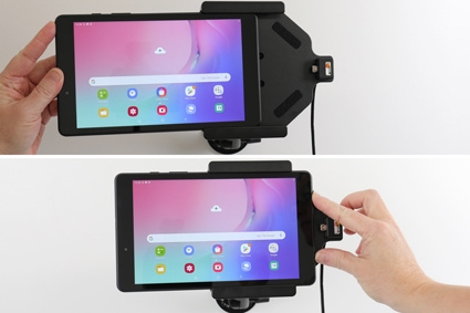 Brodit Aktivhalter mit USB-Kabel und Zigarettenanzünder-Adapter, Samsung Galaxy Tab A 8.0 (2019 SM-T290/SM-T295)