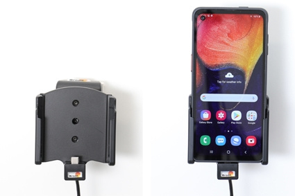 Brodit Aktivhalter mit USB-Kabel und Zigarettenanzünder-Adapter, Samsung Galaxy Xcover Pro SM-G715