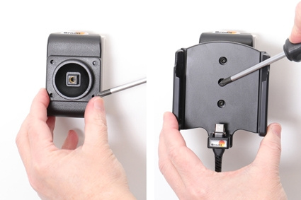 Brodit Aktivhalter mit USB-Kabel und Zigarettenanzünder-Adapter, Samsung Galaxy Xcover Pro SM-G715