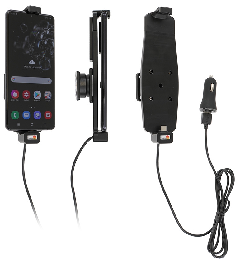 Brodit Aktivhalter mit USB-Kabel und Zigarettenanzünder-Adapter, Samsung Galaxy Note 20 Ultra 5G/S20 Ultra 5G (SM-G988B)