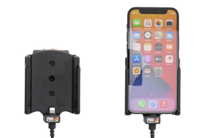 Brodit Aktivhalter mit USB-Kabel und Zigarettenanzünder-Adapter, Apple iPhone 12 Mini
