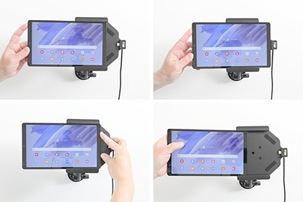 Brodit Aktivhalterung mit USB-Kabel und Zigarettenanzünder-Adapter, Samsung Galaxy Tab A7 Lite SM-T220/SM-T225
