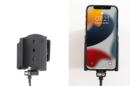 Brodit Aktivhalterung mit USB-Kabel und Zigarettenanzünder-Adapter, Apple iPhone 13 Mini