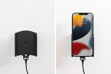Brodit Aktivhalterung mit USB-Kabel und Zigarettenanzünder-Adapter, Apple iPhone 13 Pro Max/14 Plus/14 Pro Max