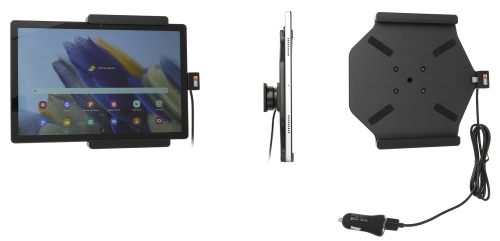 Brodit Aktivhalterung mit USB-Kabel und Zigarettenanzünder-Adapter, Samsung Galaxy Tab A8 SM-X200/205