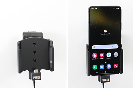 Brodit Aktivhalterung mit USB-Kabel und Zigarettenanzünder-Adapter, Samsung Galaxy S22+ 5G (SM-S906B/SM-S906B/DS)