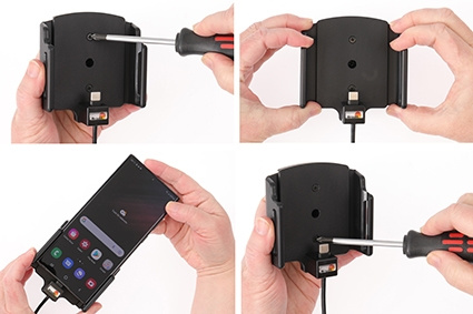 Brodit Aktivhalterung mit USB-Kabel und Zigarettenanzünder-Adapter, Samsung Galaxy S22 Ultra 5G (SM-S908B/SM-S908B/DS)
