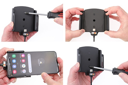 Brodit Aktivhalterung mit USB-Kabel und Zigarettenanzünder-Adapter, Samsung Galaxy S22+ 5G (SM-S906B/SM-S906B/DS)