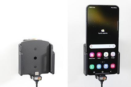 Brodit Aktivhalterung mit USB-Kabel und Zigarettenanzünder-Adapter, Samsung Galaxy S22+ 5G (SM-S906B/SM-S906B/DS)