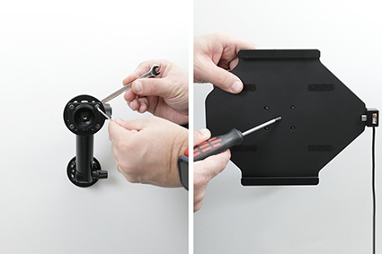 Brodit Aktivhalterung mit USB-Kabel und Zigarettenanzünder-Adapter, Apple iPad 10th Gen (A2696, A2757, A2777)/2025 A16 (A3354, A3355, A3356)