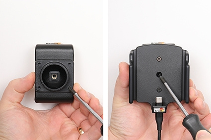 Brodit Aktivhalterung mit USB-Kabel und Zigarettenanzünder-Adapter, Apple iPhone 15/15 Pro/16/16 Pro/16e
