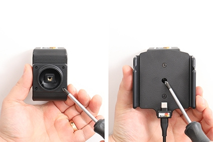 Brodit Aktivhalterung mit USB-Kabel und Zigarettenanzünder-Adapter, Apple iPhone 15 Plus/15 Pro Max/16 Plus/16 Pro Max