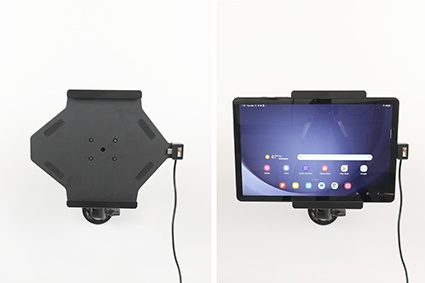 Brodit Aktivhalterung mit USB-Kabel und Zigarettenanzünder-Adapter, Samsung Galaxy Tab A9+ 11 SM-X210/SM-X215 LTE/SM-X216 5G