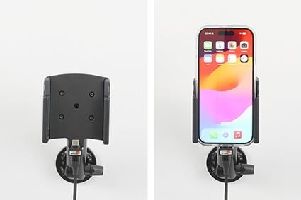 Brodit Mobilhülle mit Aktivhalterung und Autoladegerät, Apple iPhone 15 Pro