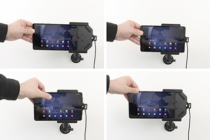 Brodit Aktivhalterung mit USB-Kabel und Zigarettenanzünder-Adapter, Samsung Galaxy Tab A9 SM-X110/SM-X115