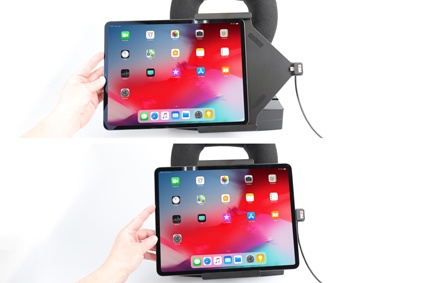Brodit Aktivhalterung für feste Installation, Apple iPad Air 13 2024  (A2898, A2899, A2900)/Air 13 2025 M3 (A3268, A3268, A2371)/Pro 12,9 2018 (A1876, A1895, A1983, A2014)/Pro 12.9 2020 (A2069, A2232, A2229)/Pro 12.9 5th Gen 2021 (A2378, A2379, A2461)/Pro