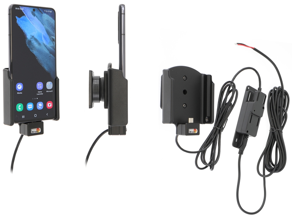Brodit Aktivhalterung für feste Installation, Samsung Galaxy S21 5G SM-G991B/SM-G991B/DS